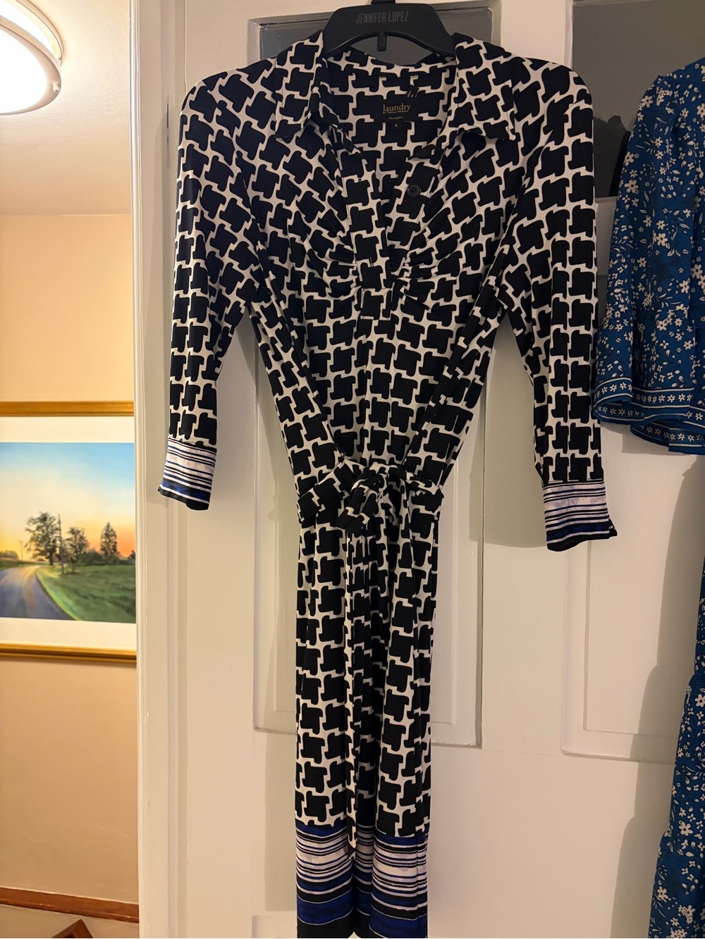 Laundry by Shelli Segal Black & White Printed Dress